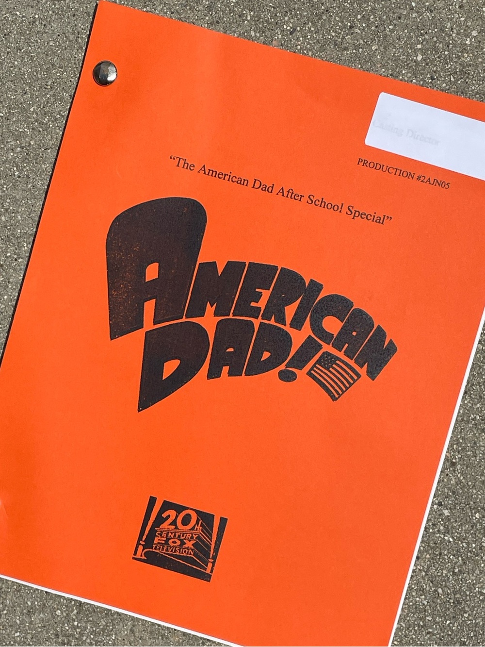 American Dad 2011 Production Used Table Script After School Special ANOREXIA EP!